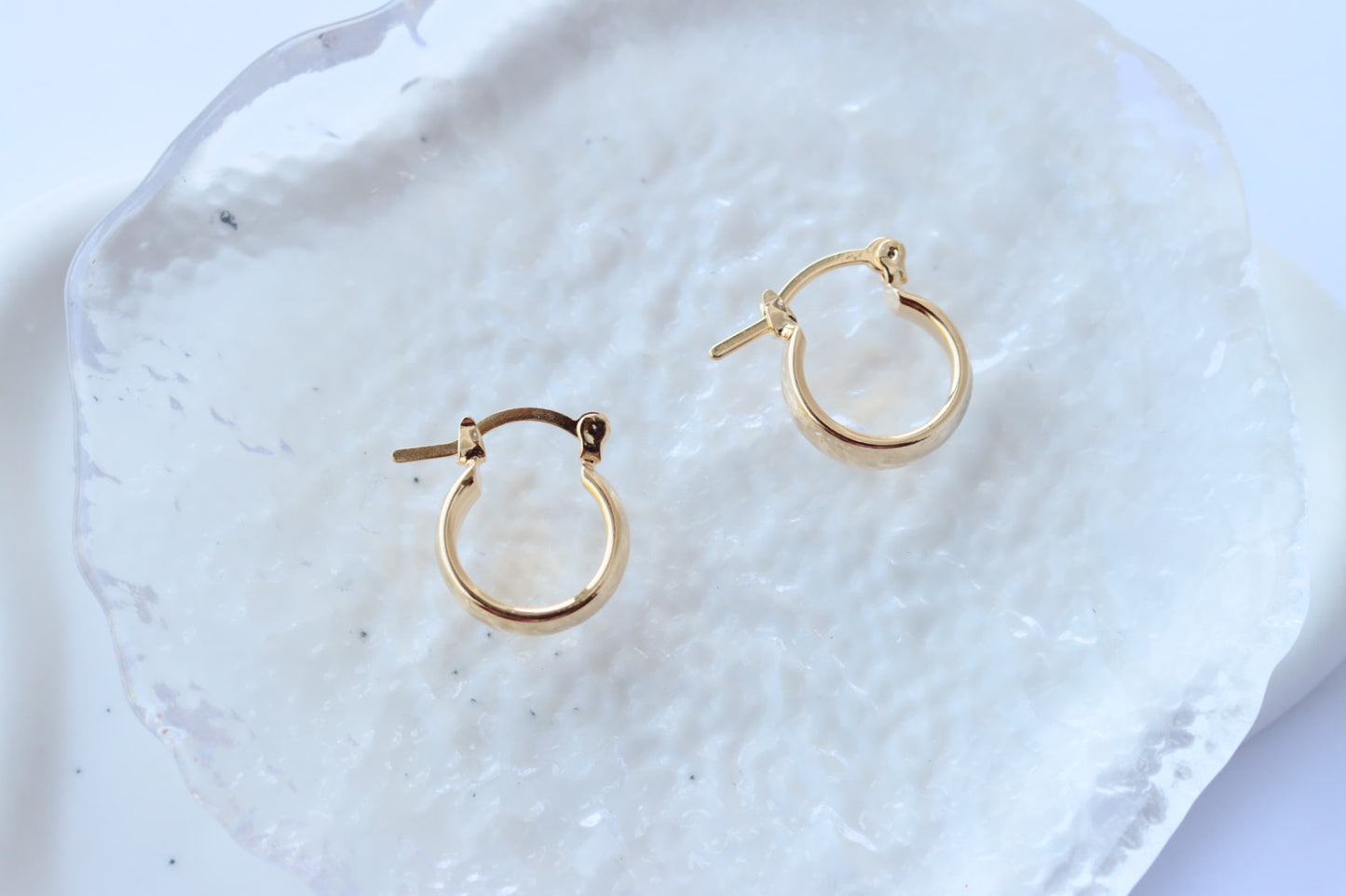 Nearly huggie minimalistic hoops