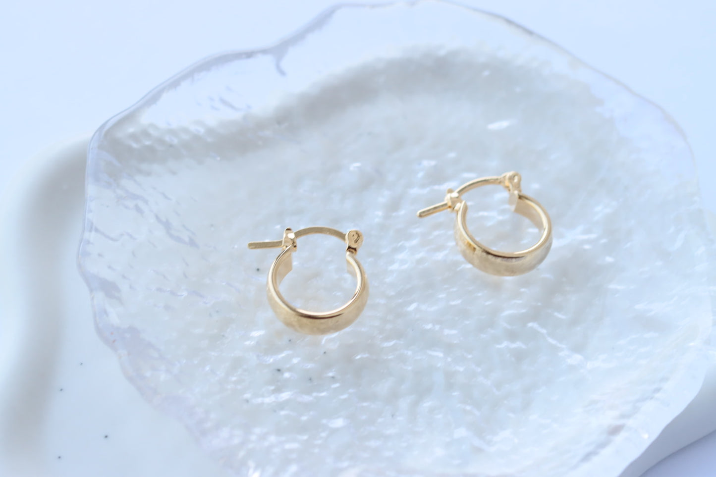Nearly huggie minimalistic hoops