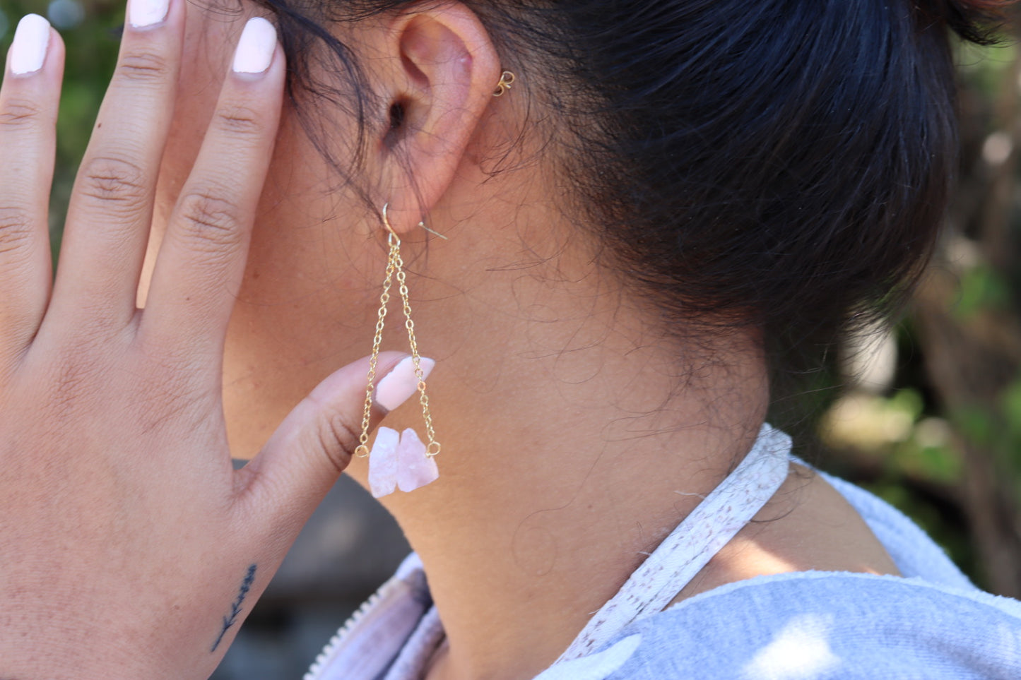 Rose Quartz Dangles