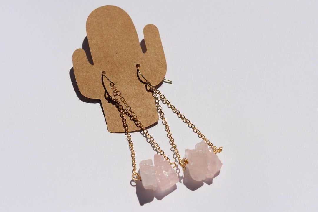 Rose Quartz Dangles
